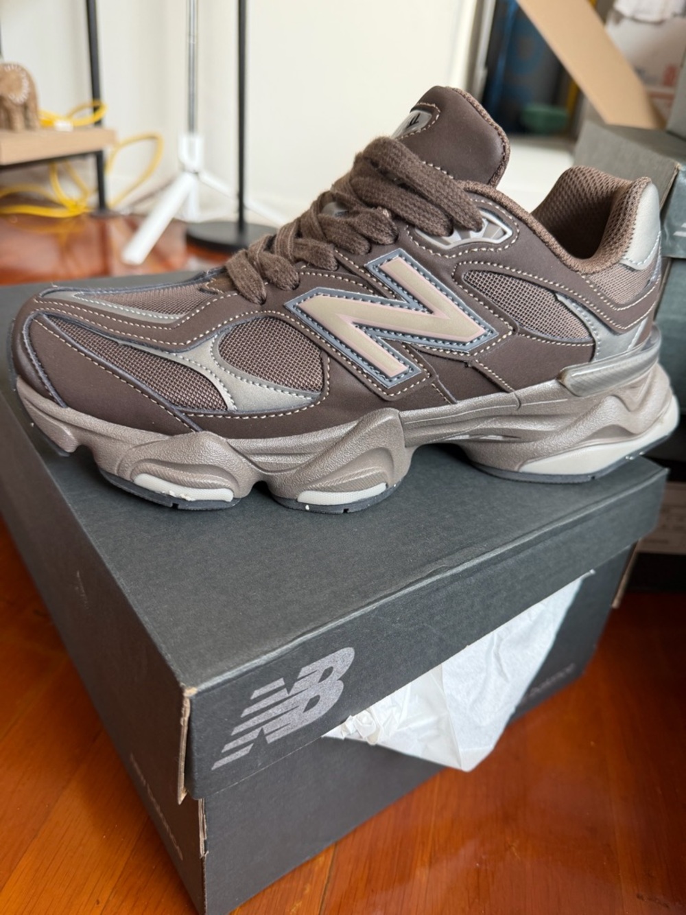 New Balance Brown and Taupe Chunky Trainer